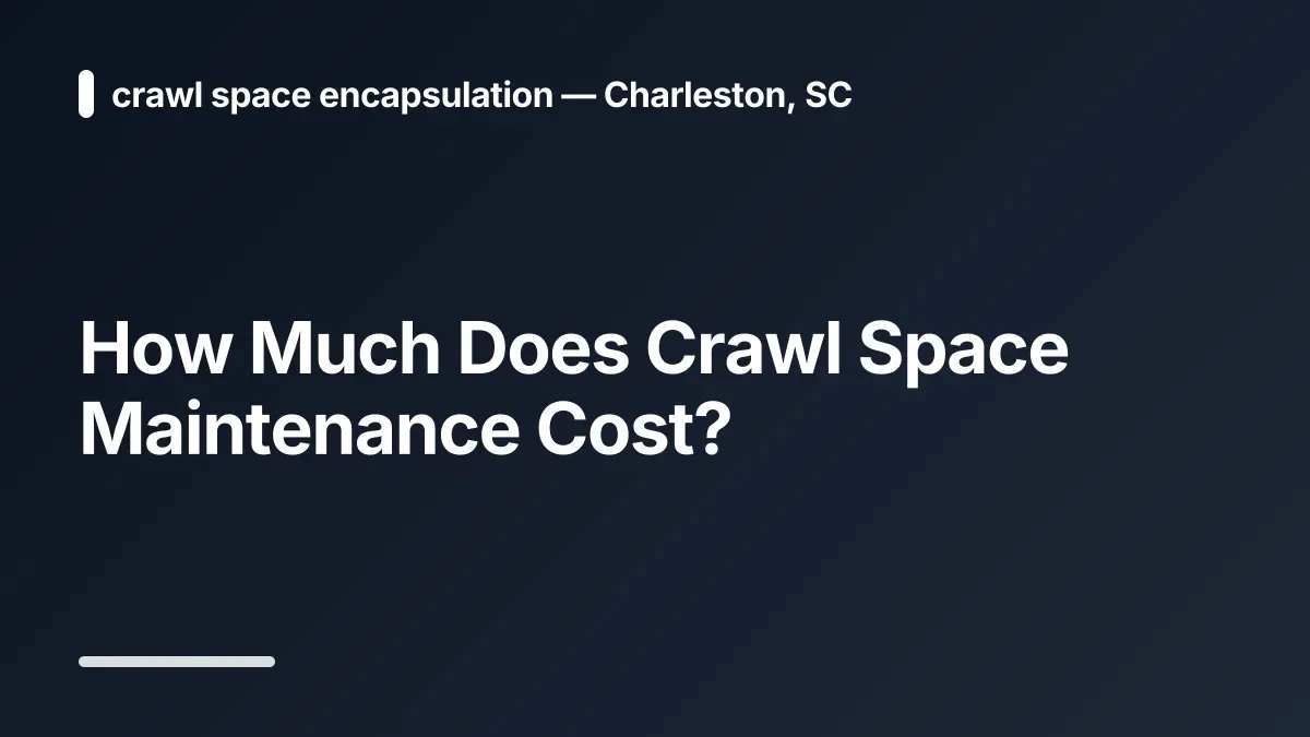 how much does crawl space maintenance cost