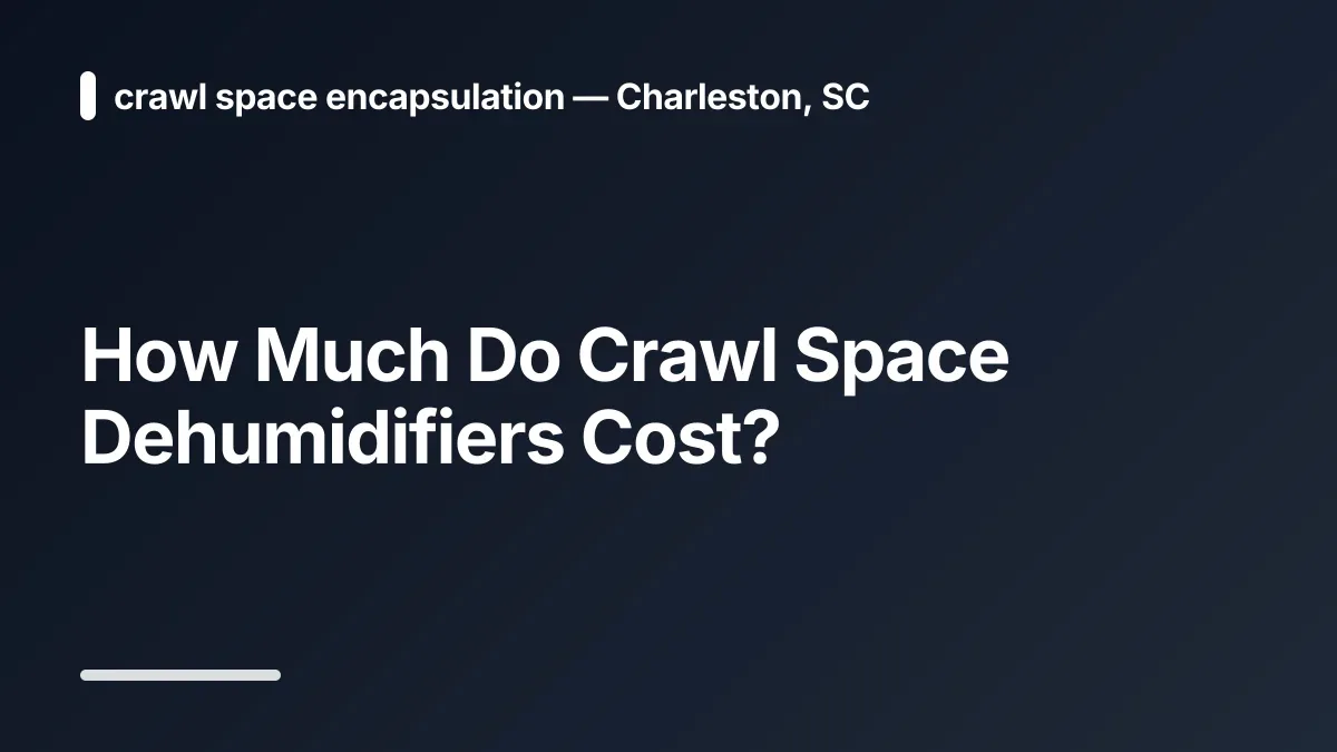 how much does crawl space dehumidifiers cost
